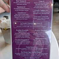 Breakfast menu. Served until 12:00 #Veganuary at Luciano's at Middlebrook in Bolton