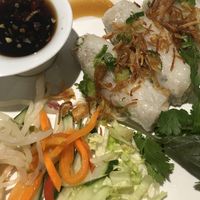 Vegan Vietnamese spring rolls  at Brasserie Saigon in Paris