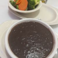 Black bean soup and steamed veggies   at MIA - Ku-Va Restaurant & Bar - TD in Miami