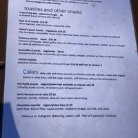 food menu  at Dancing Waters Cafe in Springbrook