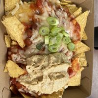 Nachos (ran out of avocado so got hummus instead)  at Dancing Waters Cafe in Springbrook