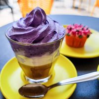 Ube Latte at Koun Coffee in Vienna