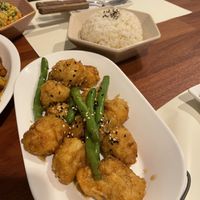 Teriyaki chicken and white rice   at Camouflage in Seoul