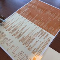 Menu at Camouflage in Seoul