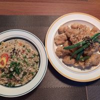 Teriyaki chicken and fried rice at Camouflage in Seoul