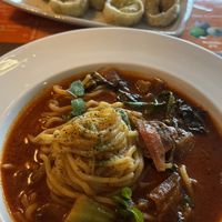 Spicy tomato noodle soupp  at Camouflage in Seoul