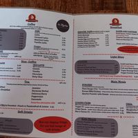 Menu with vegan options marked at The Station Coffee Shop in Aberfoyle