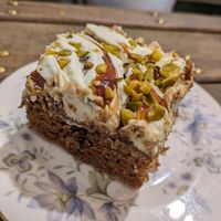 Vegan carrot cake at The Station Coffee Shop in Aberfoyle