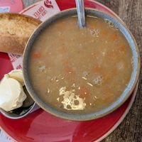 Soup portions are larger now, vegan butter available. at The Station Coffee Shop in Aberfoyle