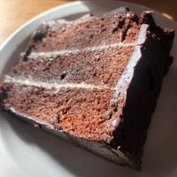 Vegan chocolate cake  at Terrace Cafe in Northallerton