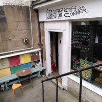 All promises written on window met inside at Ushi's Coffee Corner in Glasgow