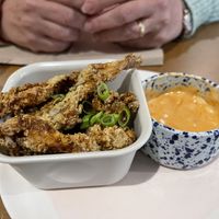 Tempura Mushrooms  at Ushi's Coffee Corner in Glasgow