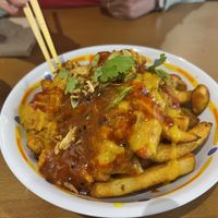 Chips n Dhal  at Ushi's Coffee Corner in Glasgow