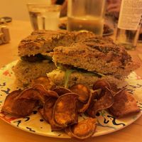 Tofu caprese focaccia    at Ushi's Coffee Corner in Glasgow