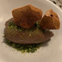 Chocolate mousse with pistachio and honeycomb  at Pastaio in London