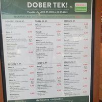 Menu at Interspar Citypark in Ljubljana