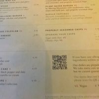 Menu at The Botanist in Lincoln