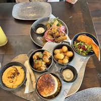 Vegan sharing board and extra side of crispy mushrooms   at The Botanist in Lincoln