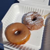 French toast and maple glazed  at Dough House Vegan Donuts in Black Mountain