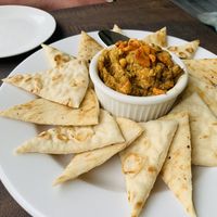 Only been here once; totally enjoyed this savory dip (with cashews + pita bread) 😋  at The Ferguson House Bistro in Nashville
