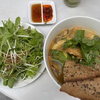 Vegan mi quang, 78,000 VND (plus 10% tax)  at The Joi Factory in Ho Chi Minh City