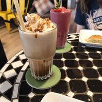 Coconut coffee and healthy heart smoothie at The Joi Factory in Ho Chi Minh City