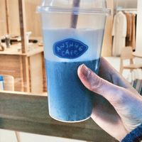 Anch46 Latte with spirulina  at Anch46 Café in Eindhoven