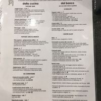 Menu with clearly labeled vegan option  at Papparé in Ferrara