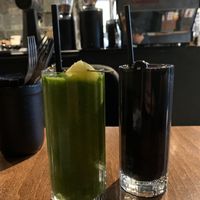 Juices including one with charcoal  #Veganuary at Dareshack in Bristol