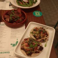 Tacos, sweet potato, tenderstem broccoli at Wahaca - Canary Wharf in East London