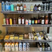 Kombucha, cold coffee and beverages; vegan GF alfajores and cheese; several types of vegetable milk for barista #Veganuary at Veg & The Gang - Carrer de Còrsega in Barcelona