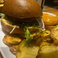 vegan burger at Weinschenke in Vienna
