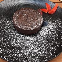 Vegan chocolate fondant  at Aux Potions Magiques in Saint-lo