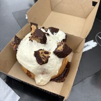 Build your own- almond icing and pb cups   at Cinnaholic in Ann Arbor