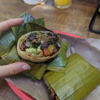 Vegan cactus burrito at Burrito Amor in Valladolid