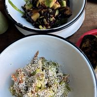 Two salads and a burrito   at Burrito Amor in Valladolid