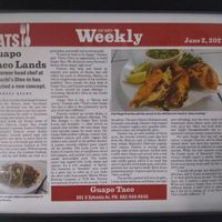 Weekly article at Guapo Taco in Fort Worth