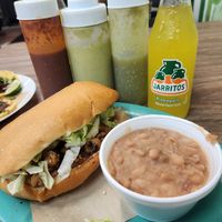 Torta and beans at Guapo Taco in Fort Worth