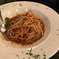 Spaghetti with marinara sauce  at Mamma Mía! in Huatulco