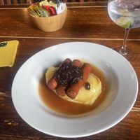 Vegan sausage and mash  at The Ship and Whale in South East London