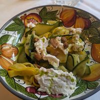 Raw zucchini salad at Ave Mario in London