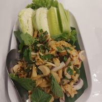 Mushroom larb at Korn Restaurant in Koh Samet