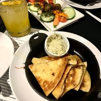 Hummus platter with roasted veggies  at Beeside Balcony in Del Mar