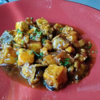 Tofu eggplant stir fry at Level 24 Eatery in Nairobi