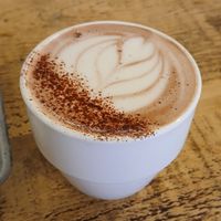 Vegan hot chocolate w/oat milk at New Cut Coffee in Bristol