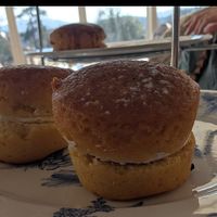 Vegan afternoon tea, mini sponges instead of scones at Garden Restaurant in Aberfoyle