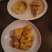 Cauliflower and Hummus Appetizers at Jerusalem Garden Café in Asheville