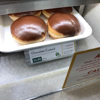 Chocolate custard doughnut  at Krispy Kreme in Watford