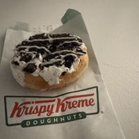 vegan cookies and crème donut  at Krispy Kreme in Watford