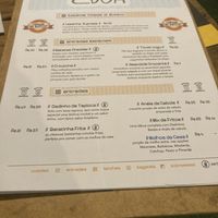 Menu  at Casa Revoa in Porto Alegre